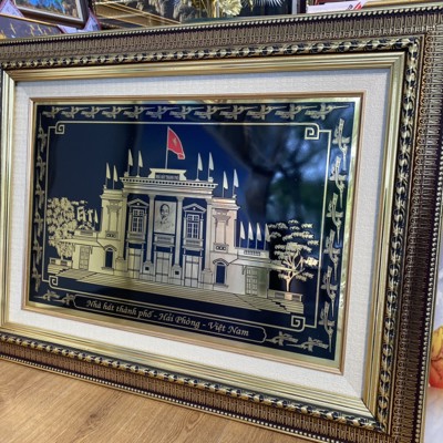 Tranh đồng nhà hát thành phố KT 55X75cm - Biểu tượng Hải Phòng